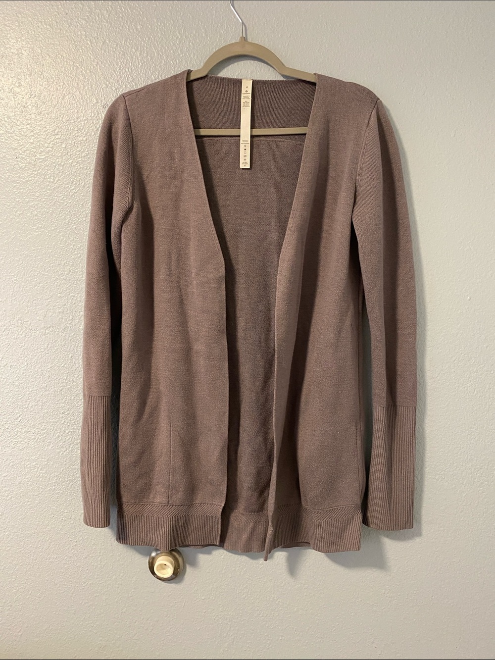 lululemon athletica Open-Front Cardigan in Mauve/gray size 4